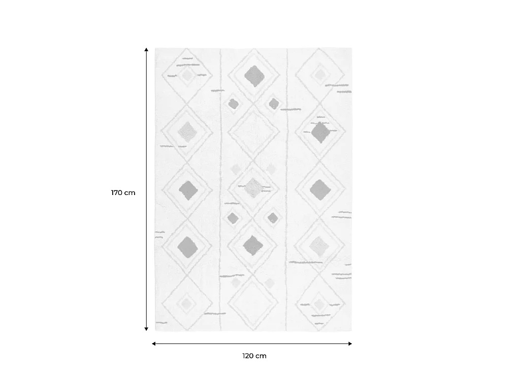 Tapis intérieur berbère multicolore 120x170cm - Tova