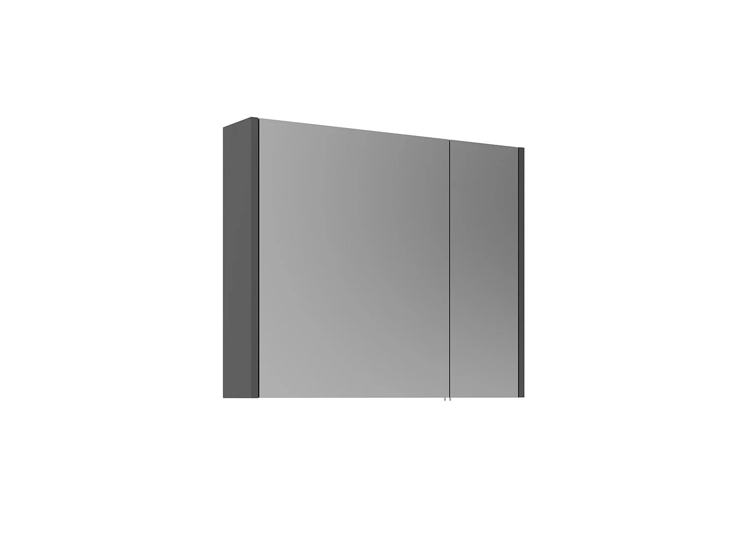 Modern grå badrumsskåp med spegel - 79 x 16 x 66 cm, Soft-Close, Rikligt med förvaringsutrymme