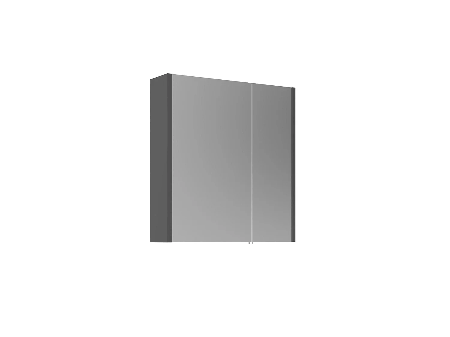 Modern Grå Badrumsskåp med Spegel - Arno 60 Kollektion, Blankt PET MDF, 60x66x16 cm