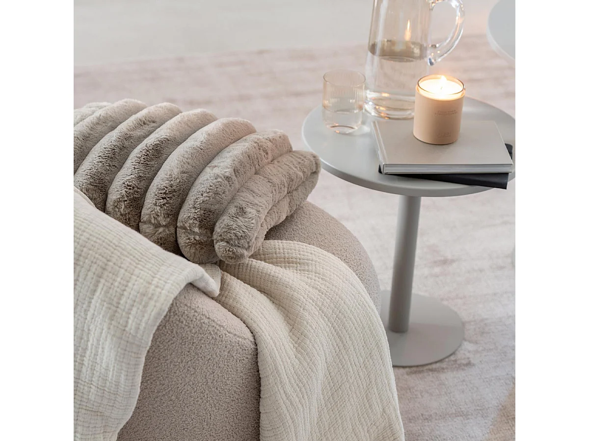 Coussin Déco "Corduroy" 45x45cm Taupe Clair