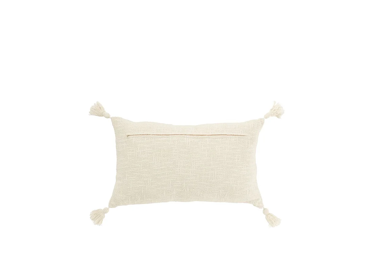 Coussin Déco Ligne "Polly" 30x50cm Blanc & Jaune