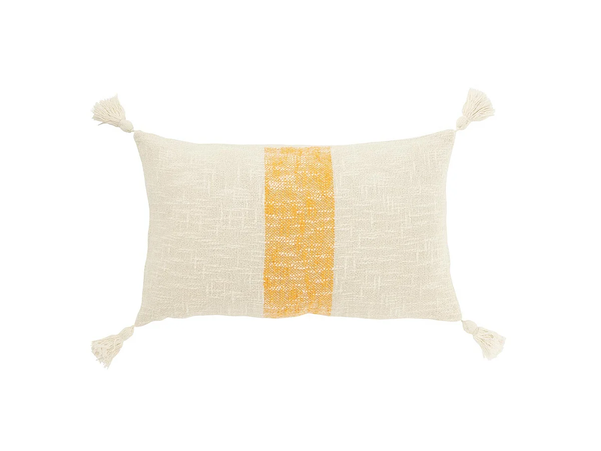 Coussin Déco Ligne "Polly" 30x50cm Blanc & Orange