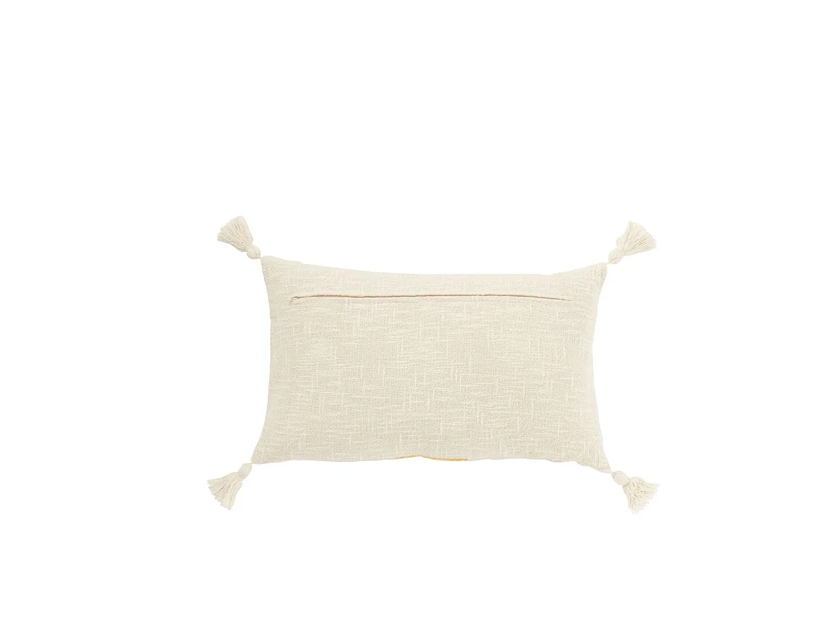 Coussin Déco Ligne "Polly" 30x50cm Blanc & Orange