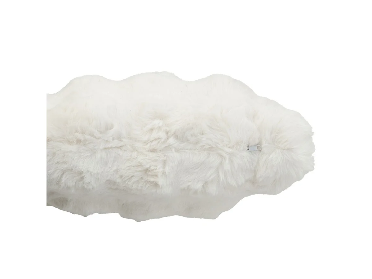 Coussin Déco Uni "Wave" 45x45cm Blanc