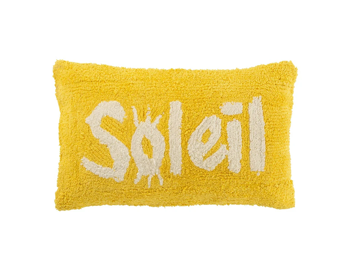 Coussin Déco Tufté Soleil "Polly" 30x50cm Jaune