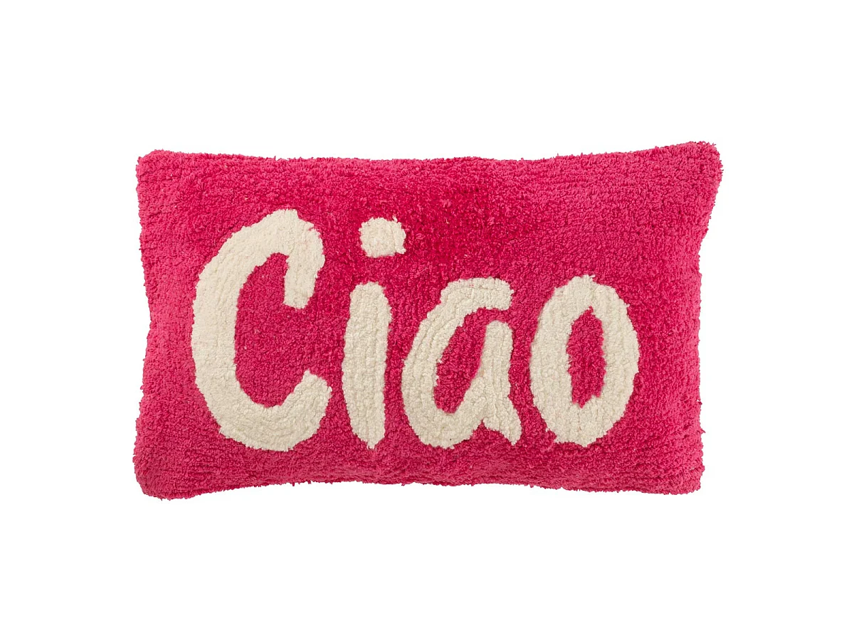 Coussin Déco Tufté Ciao "Polly" 30x50cm Rose