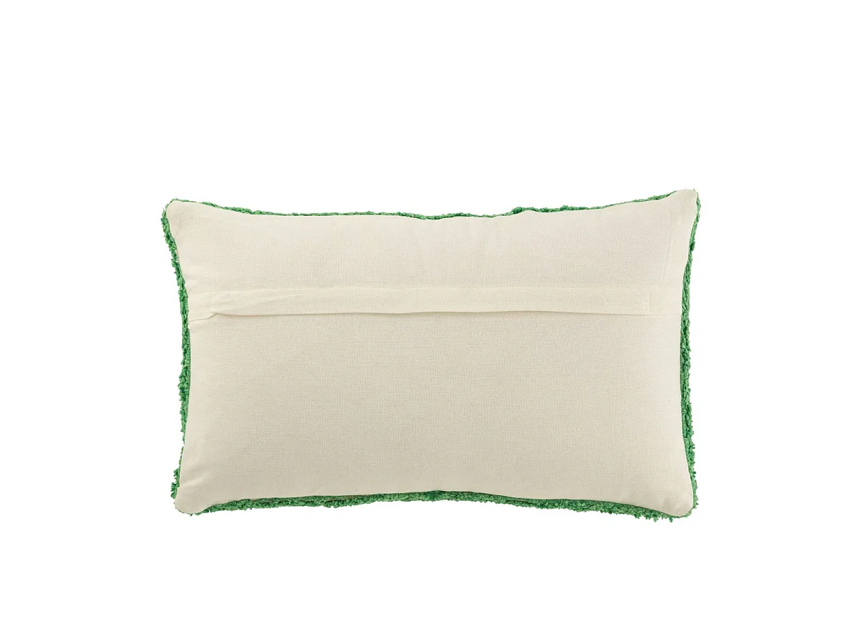 Coussin Déco Tufté Bonjour "Polly" 30x50cm Vert