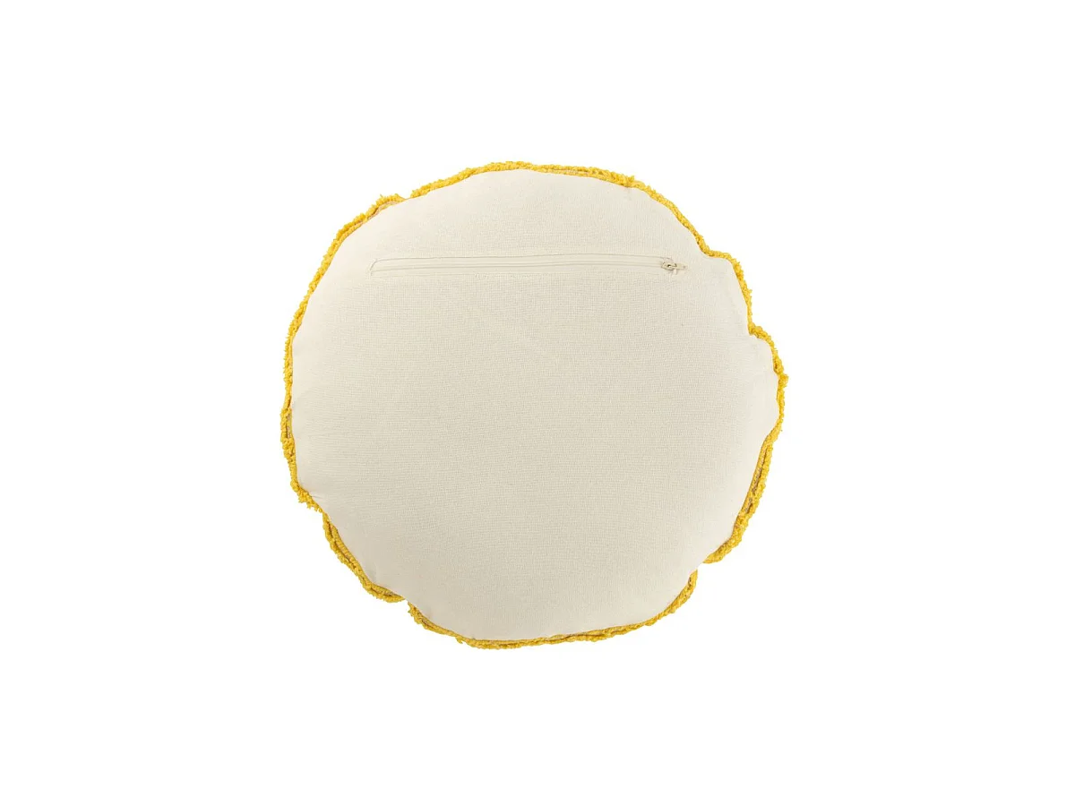 Coussin Déco Tufté Smiley "Polly" 45cm Jaune