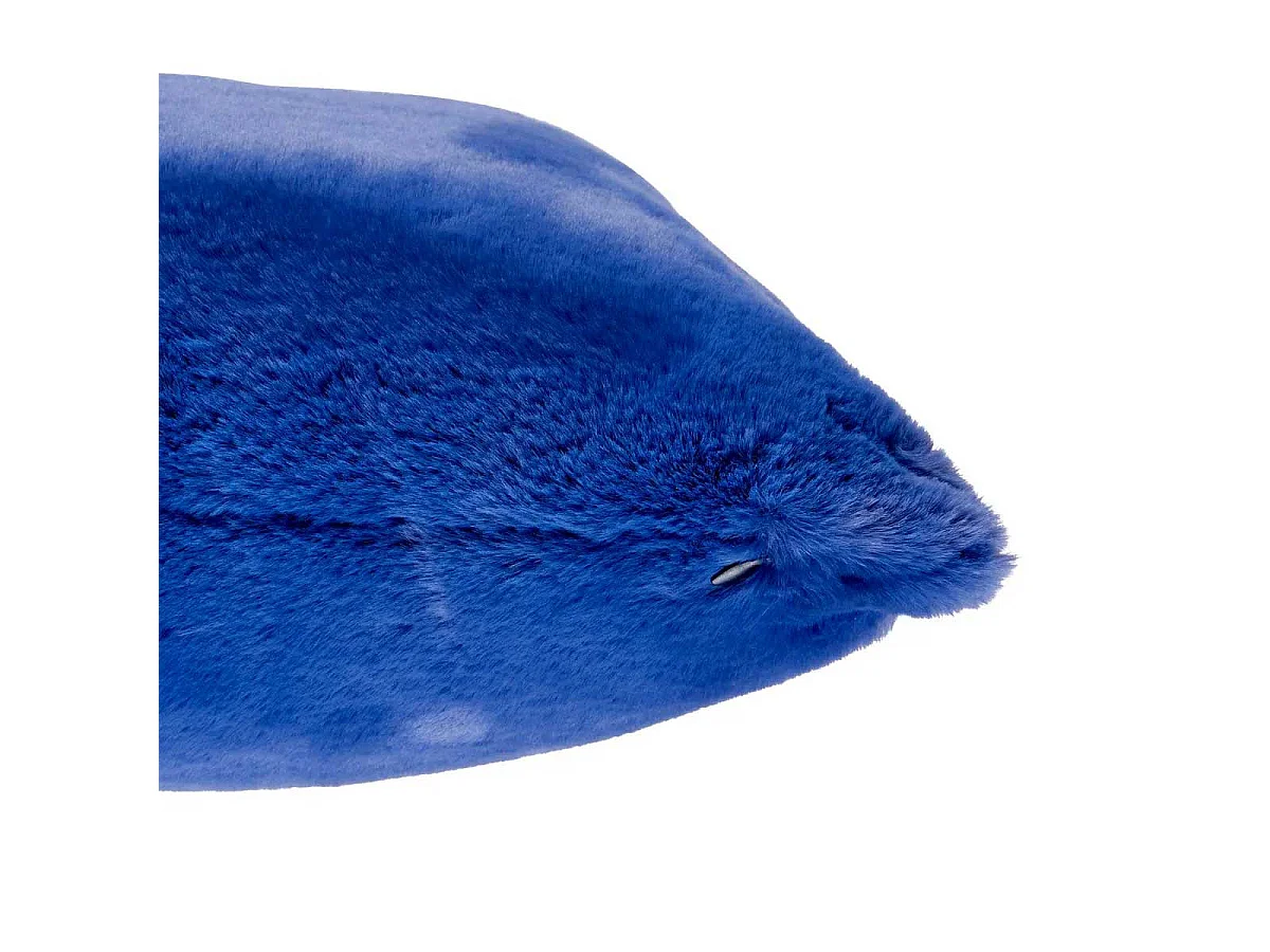 Coussin Déco Imitation Fourrure "Disso" 45x45cm Bleu Indigo