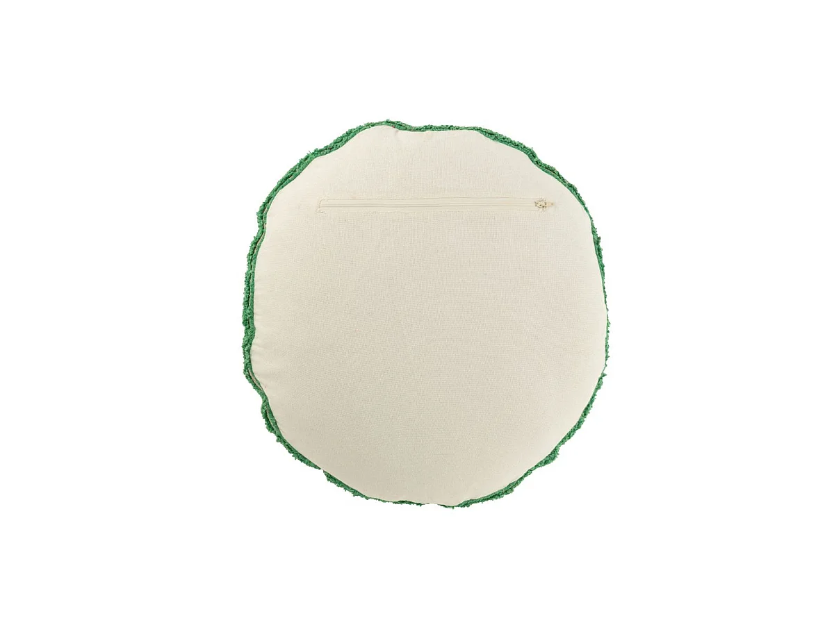 Coussin Déco Tufté Smiley "Polly" 45cm Vert