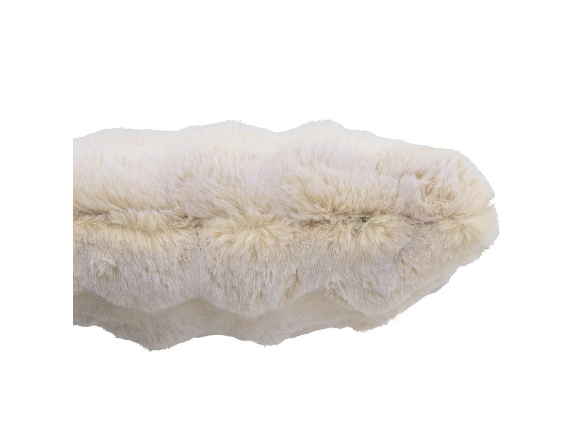 Coussin Déco Uni "Wave" 45x45cm Crème