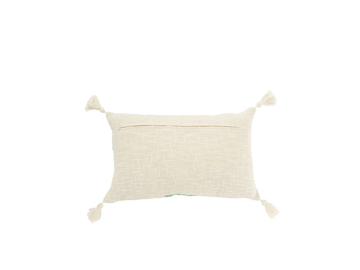 Coussin Déco Ligne "Polly" 30x50cm Blanc & Vert