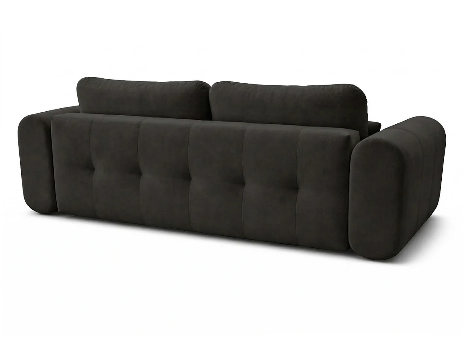 Canapé droit 3 places SAVONA convertible en tissu bouclé – brun chocolat