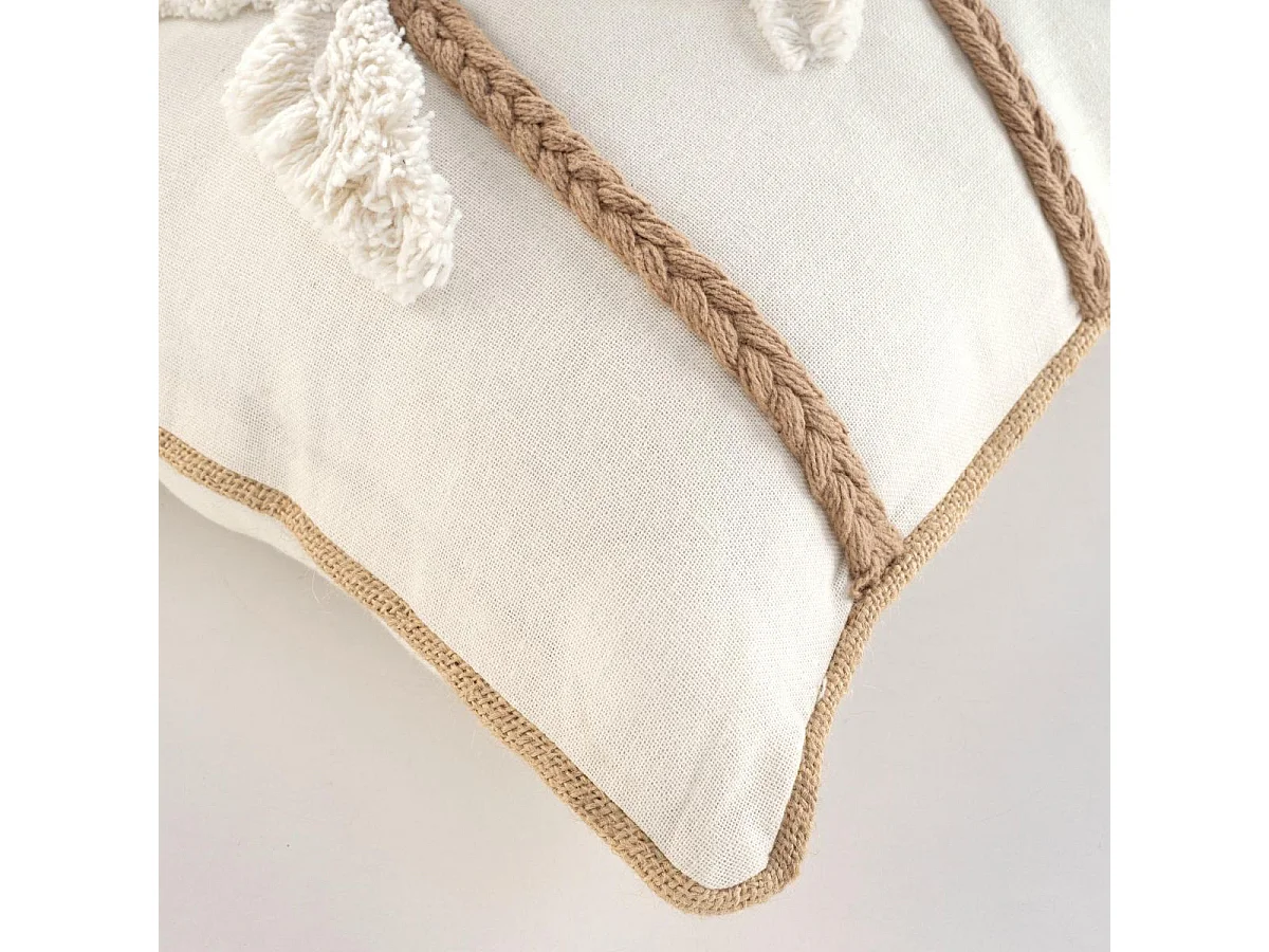 Coussin Déco Tufté "Sahara" 30x50cm Naturel