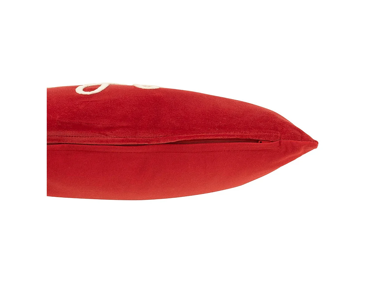 Coussin Déco en Velours "Joyful" 30x45cm Rouge