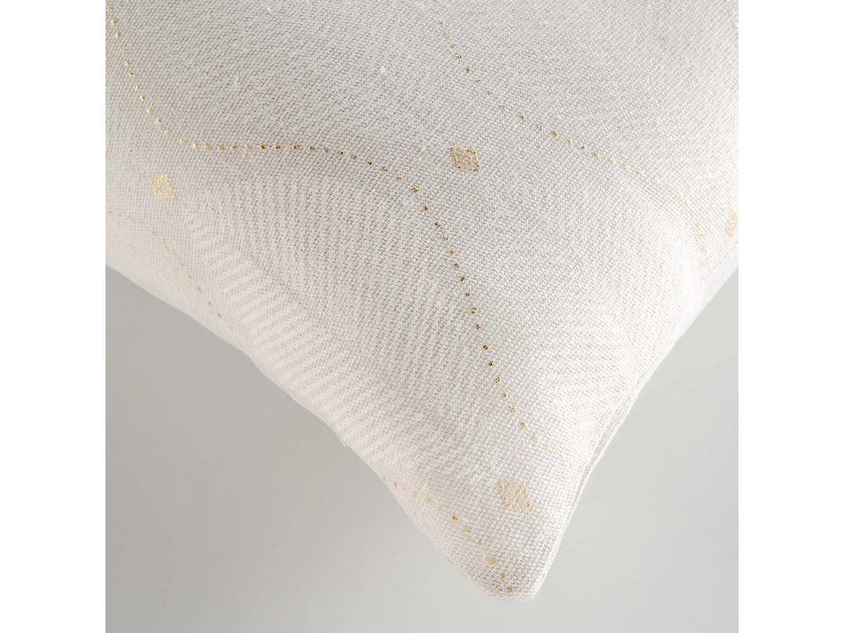 Coussin Imprimé Métallisé "Maho" 45x45cm Blanc