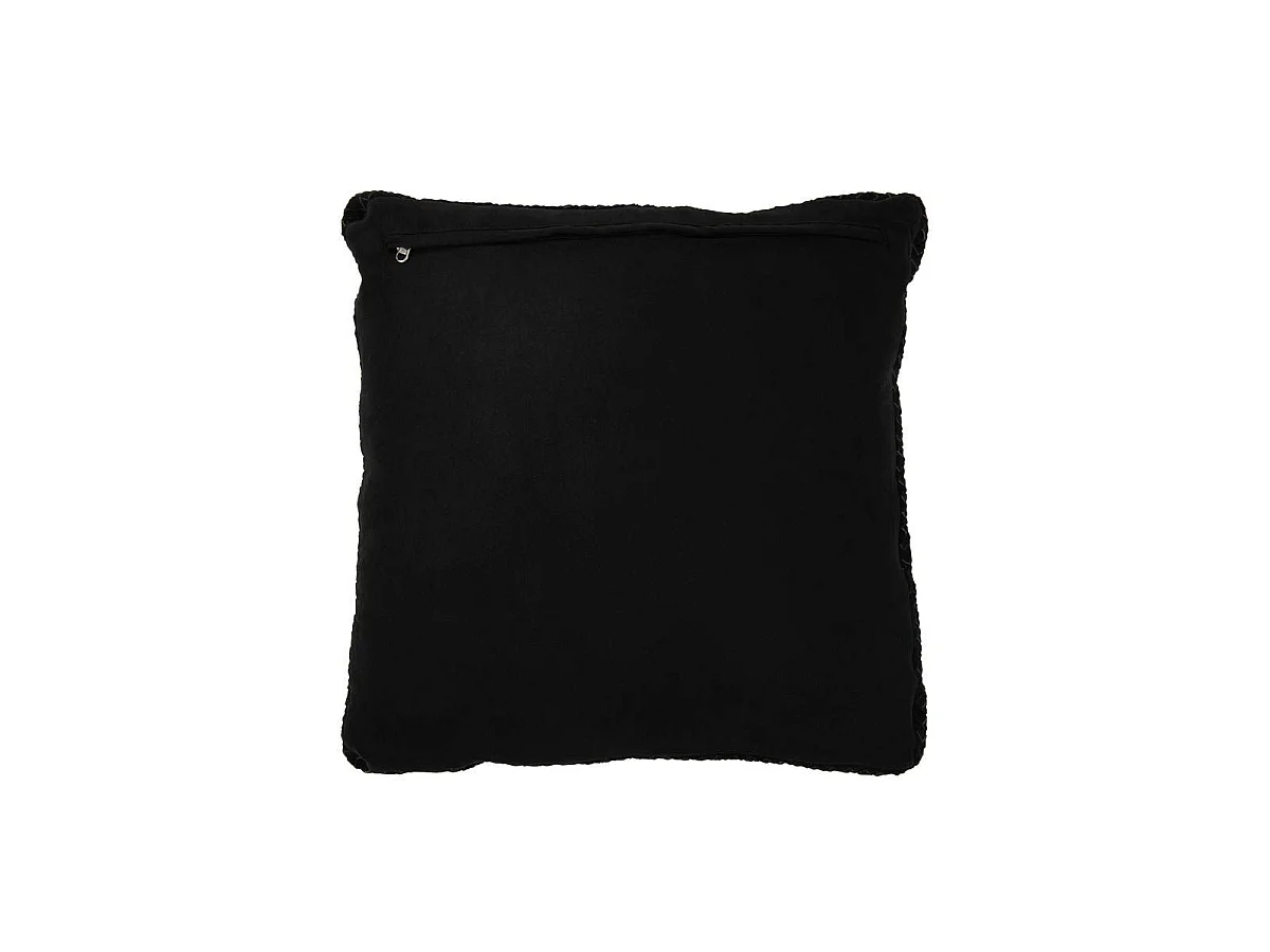 Coussin Tissé en Cuir "Coleman" 45x45cm Noir