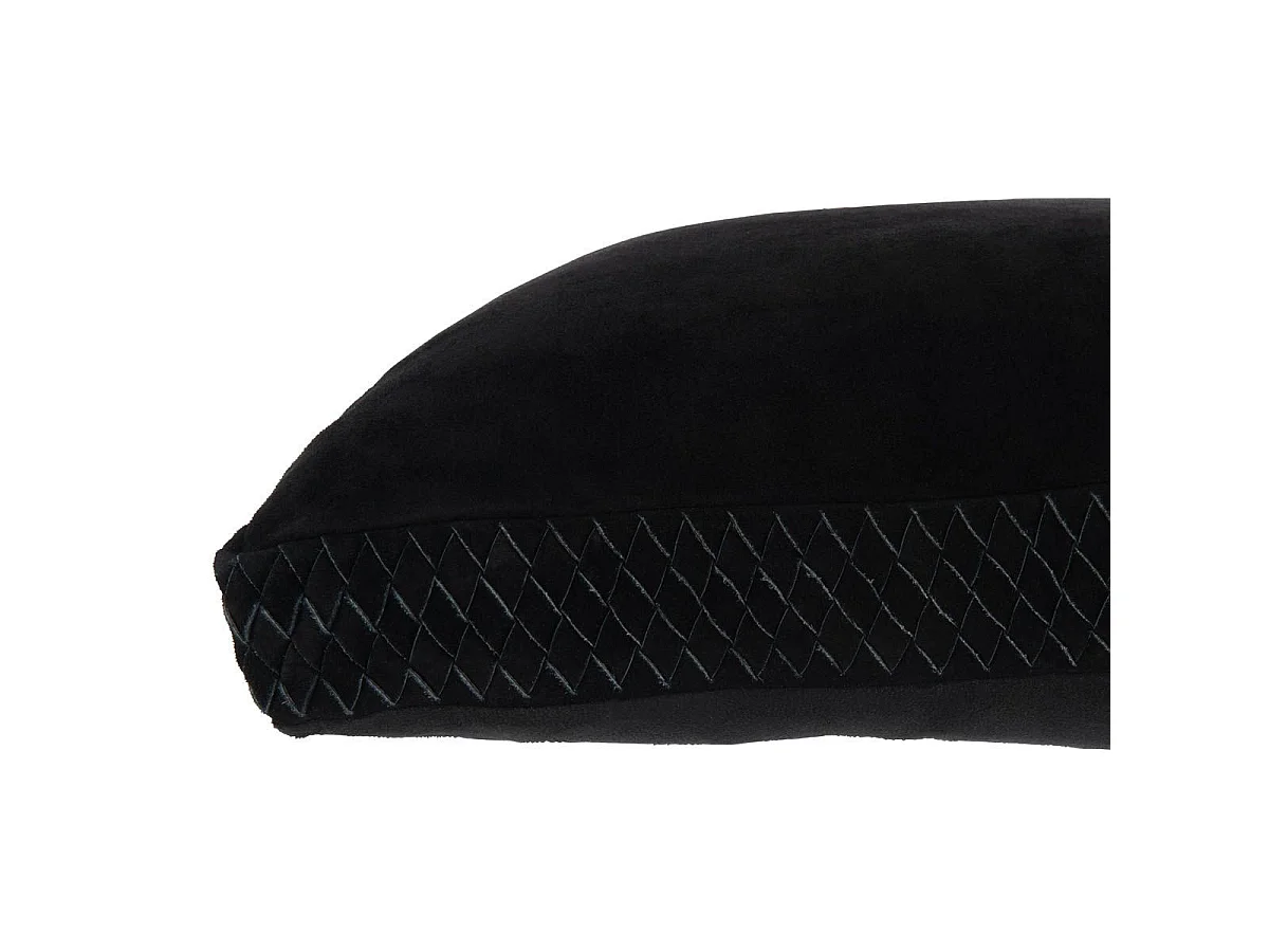 Coussin Tissé en Cuir "Coleman" 45x45cm Noir
