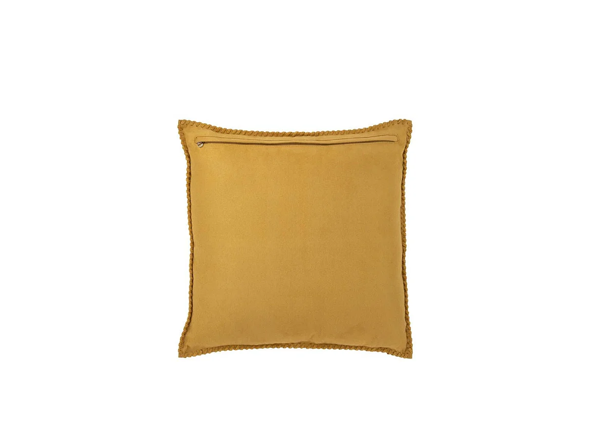 Coussin Déco en Cuir "Coleman" 45x45cm Jaune