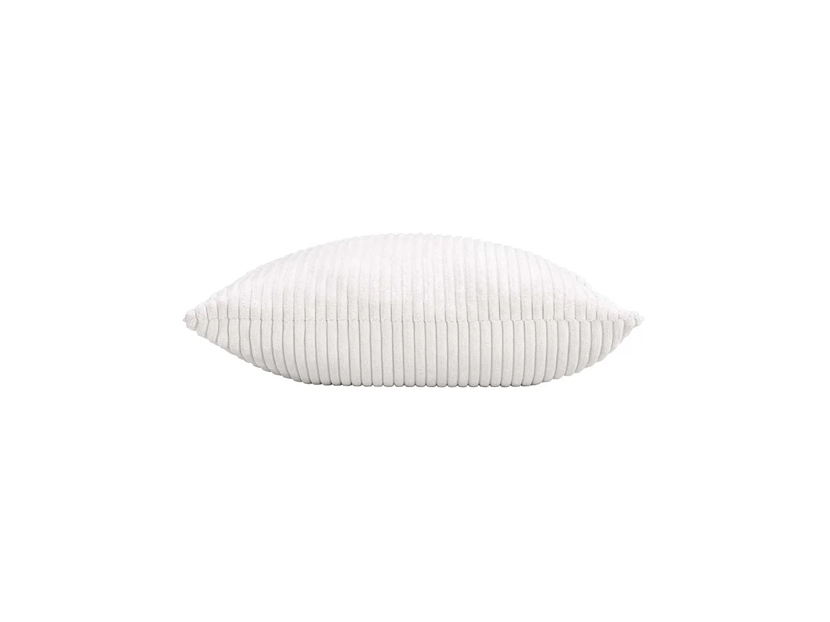 Coussin Déco en Velours Côtelé "Nils" 45x45cm Blanc