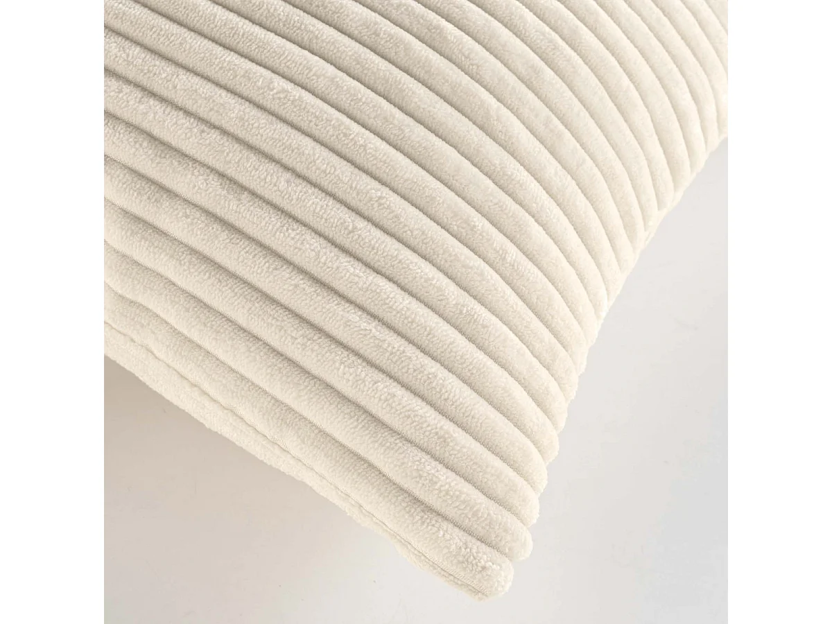 Coussin Déco en Velours Côtelé "Nils" 45x45cm Naturel