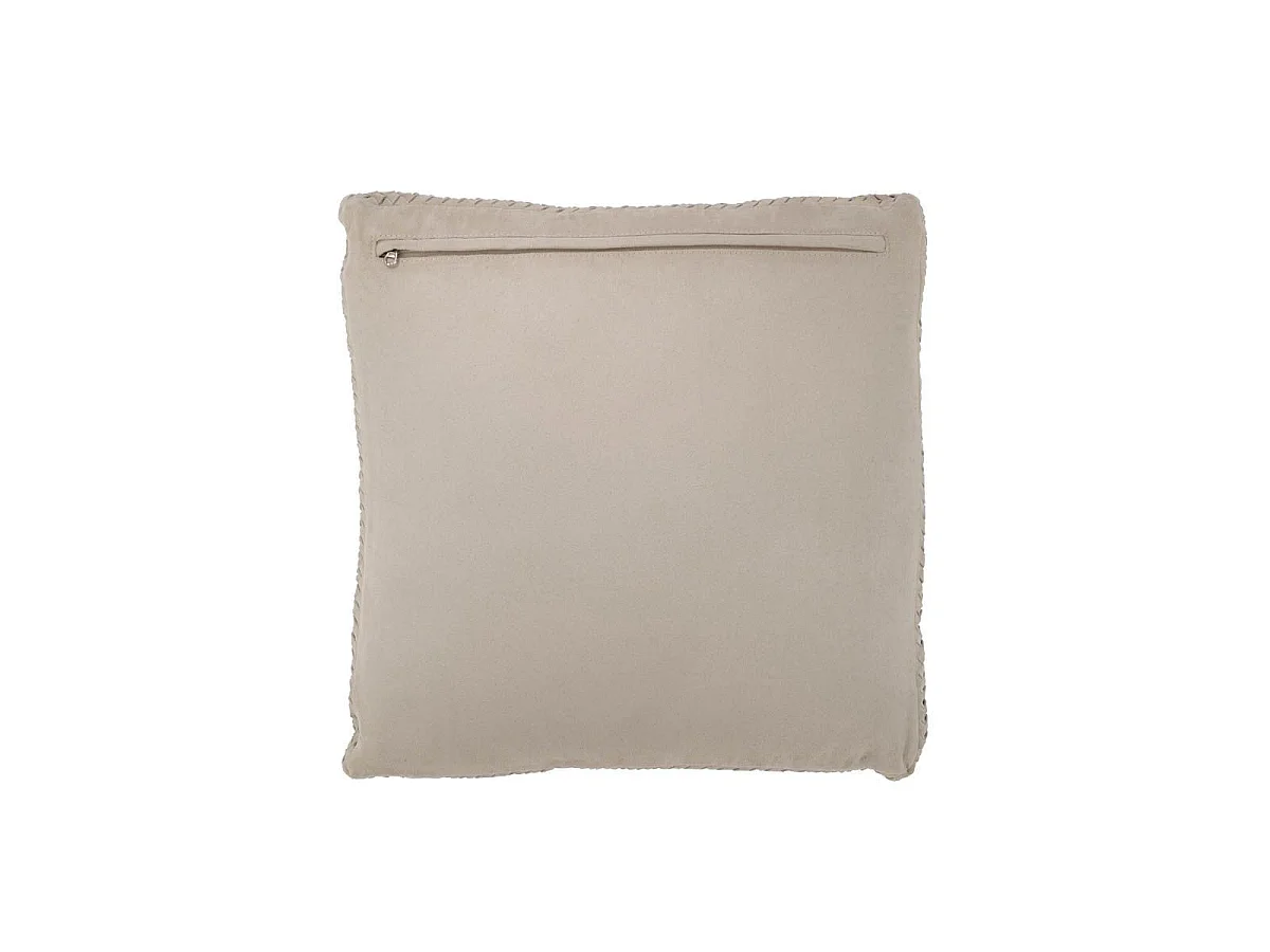 Coussin Tissé en Cuir "Coleman" 45x45cm Gris