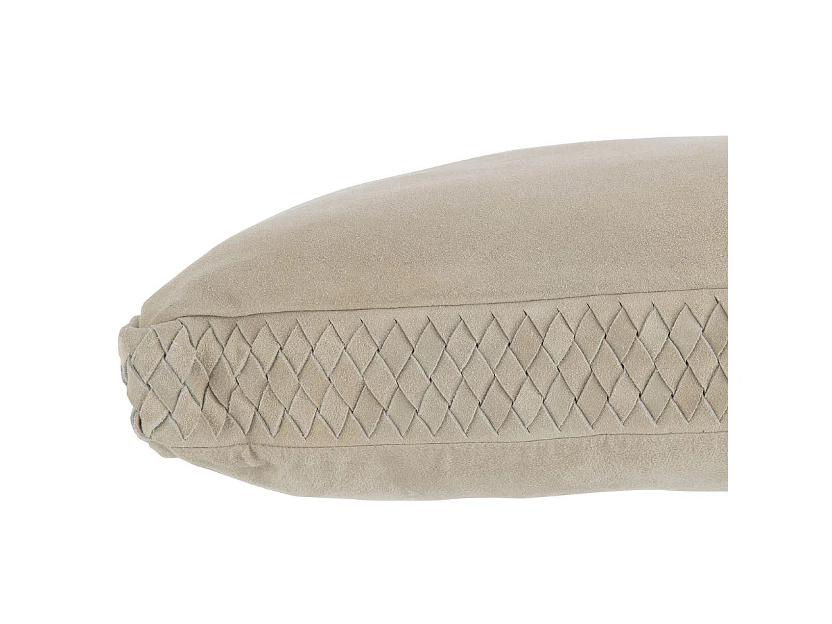 Coussin Tissé en Cuir "Coleman" 45x45cm Gris