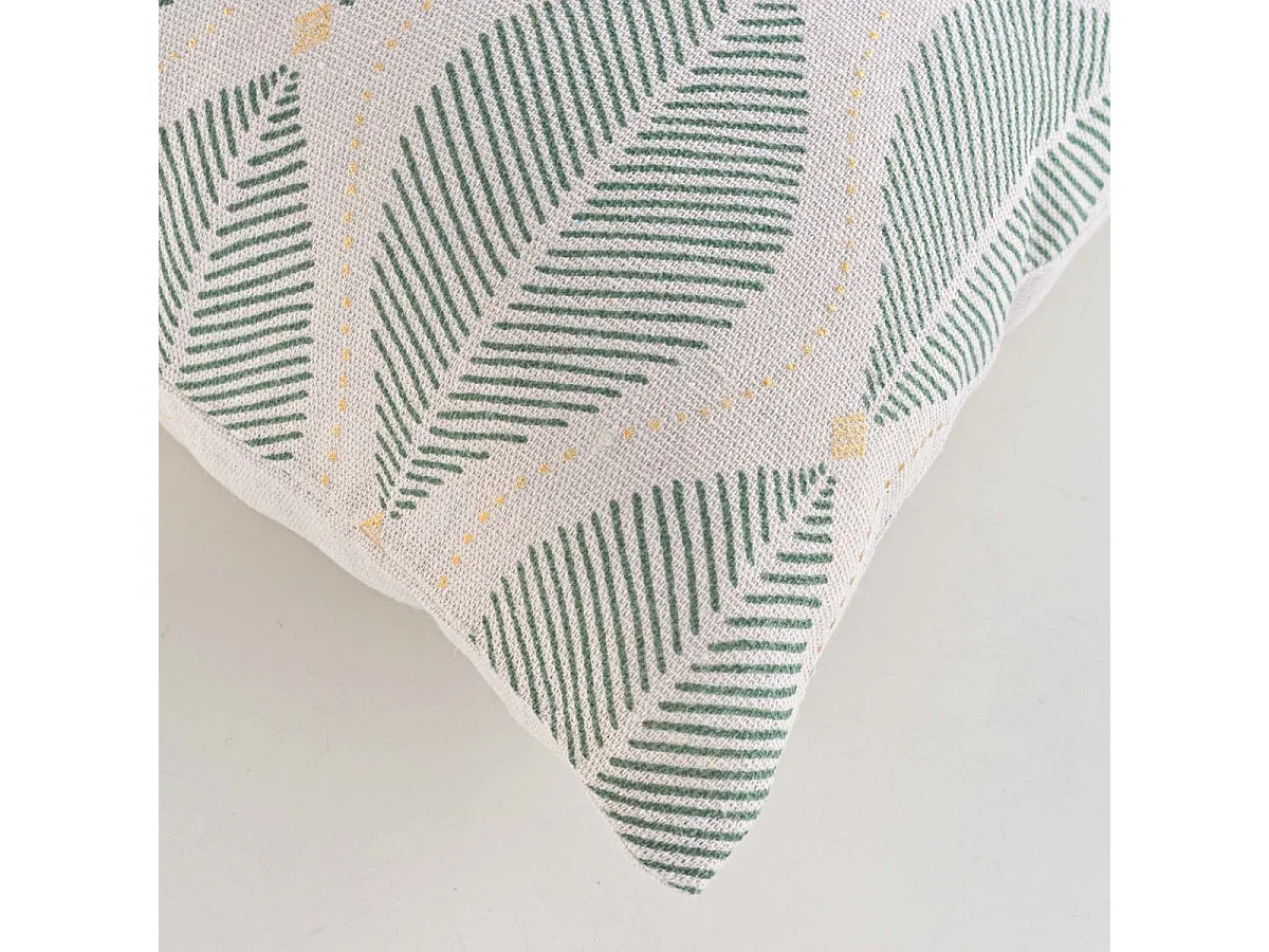 Coussin Imprimé Métallisé "Maho" 45x45cm Vert Sauge