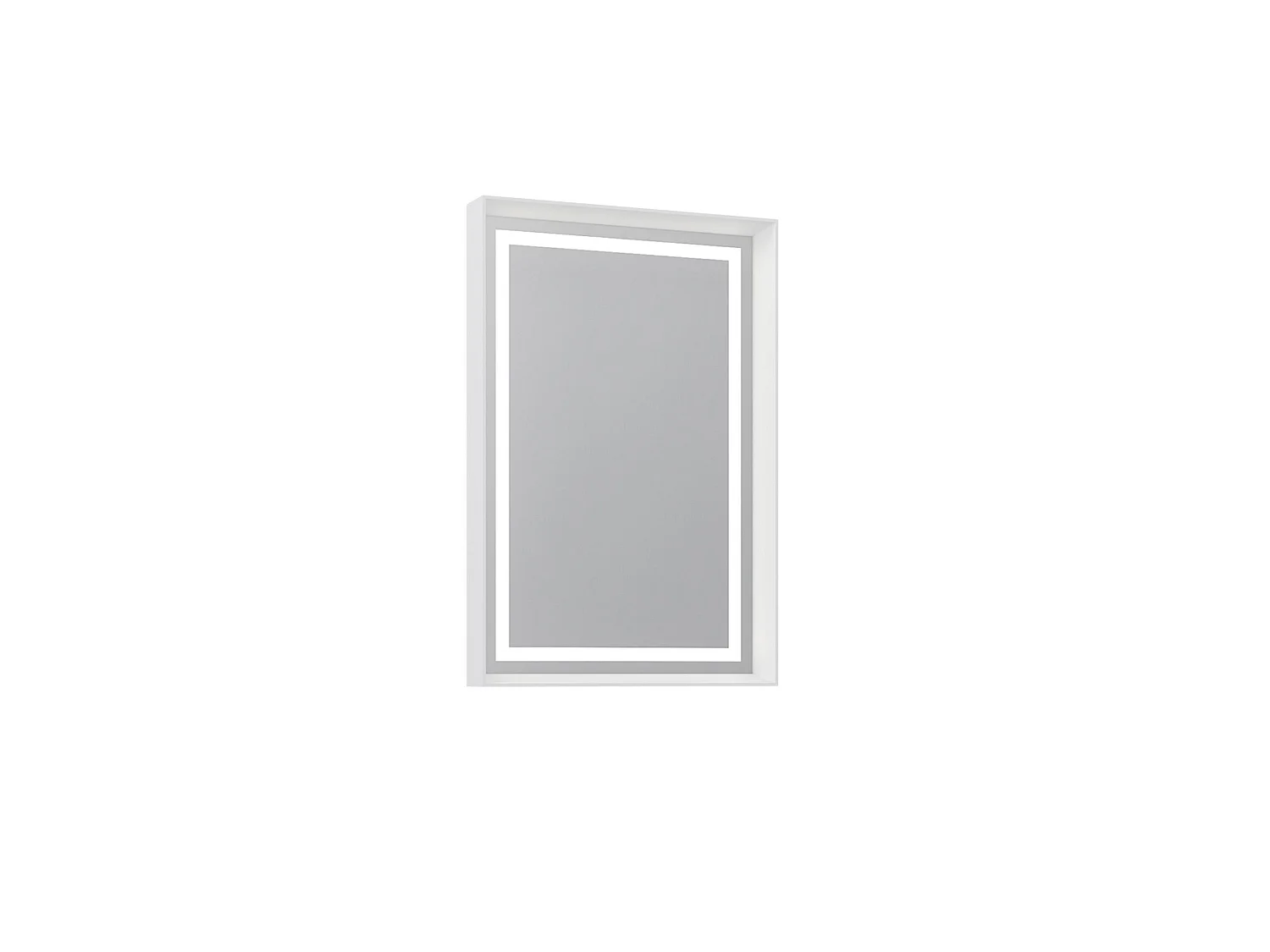 Elegant LED-belyst Matt Vit Träspegel 60x90 cm - Craft 60 x 90 v2