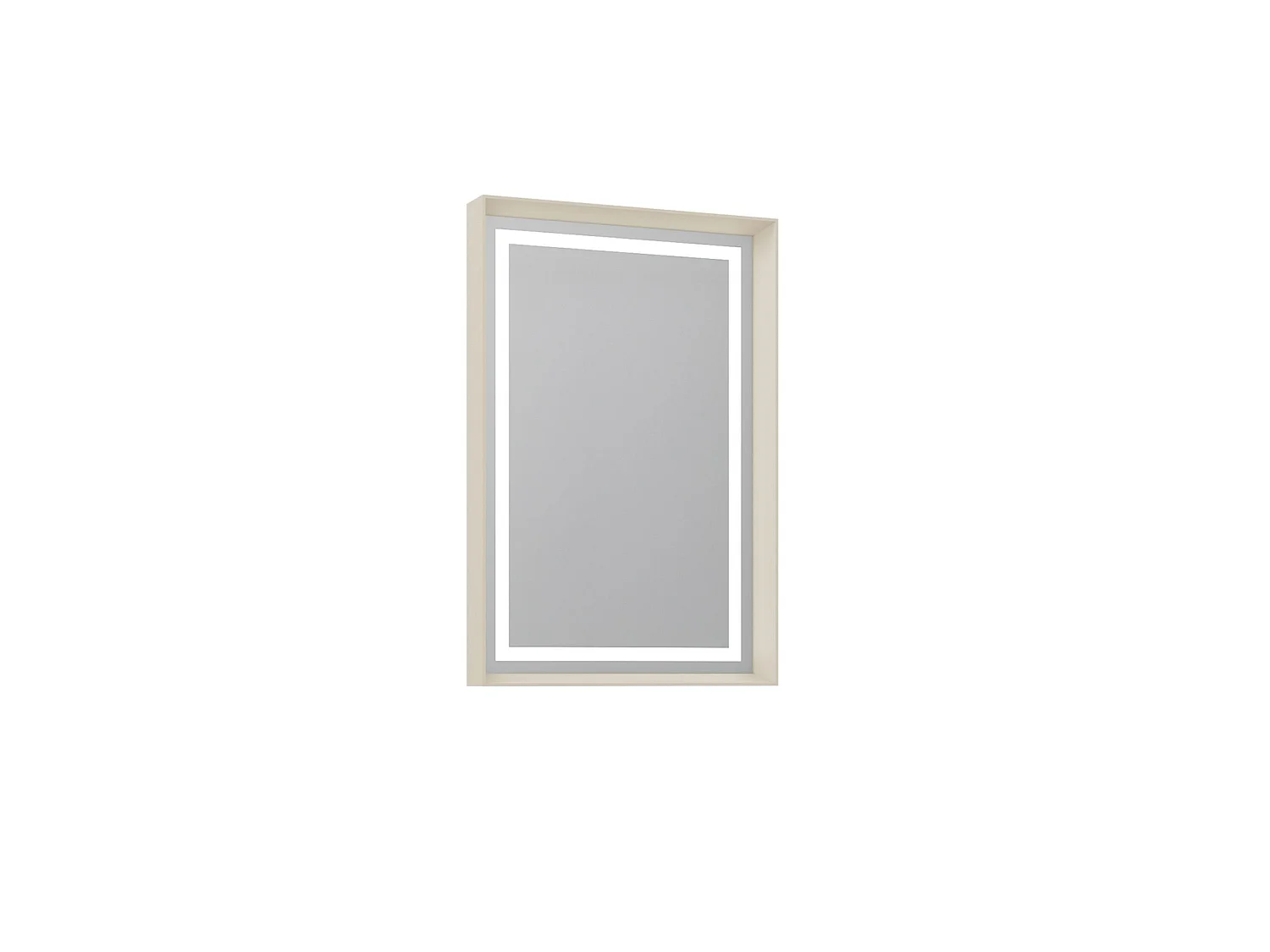 Elegant Matt Mink Dekorativ Träspegel 60x90 cm LED-belyst Ram
