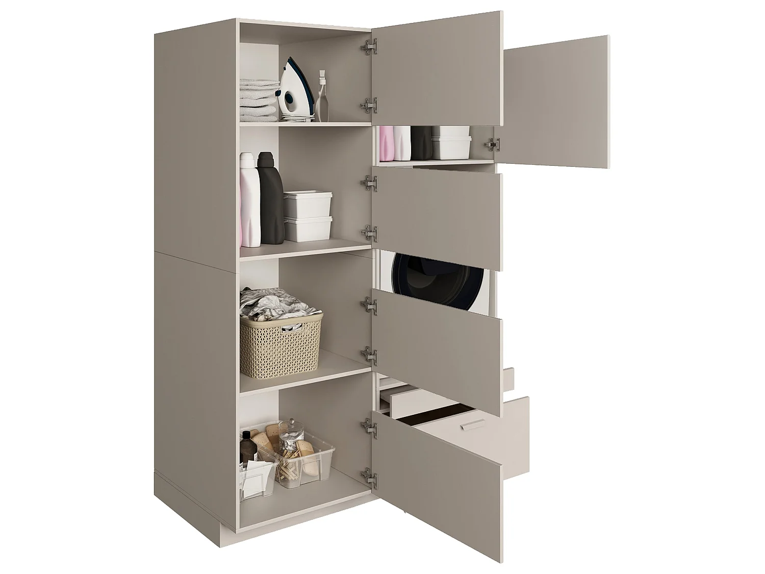 Ensemble de salle de bain 135 cm 1 lave-linge - Gris cachemire - HOLV