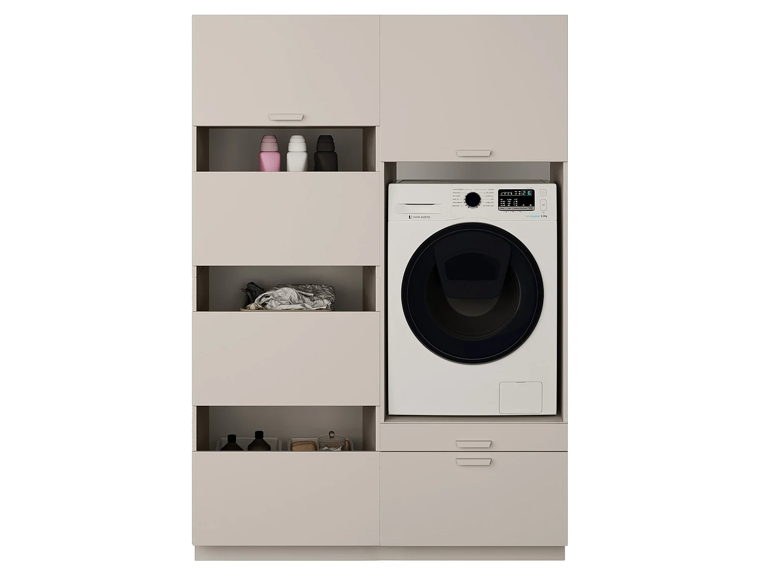 Ensemble de salle de bain 135 cm 1 lave-linge - Gris cachemire - HOLV