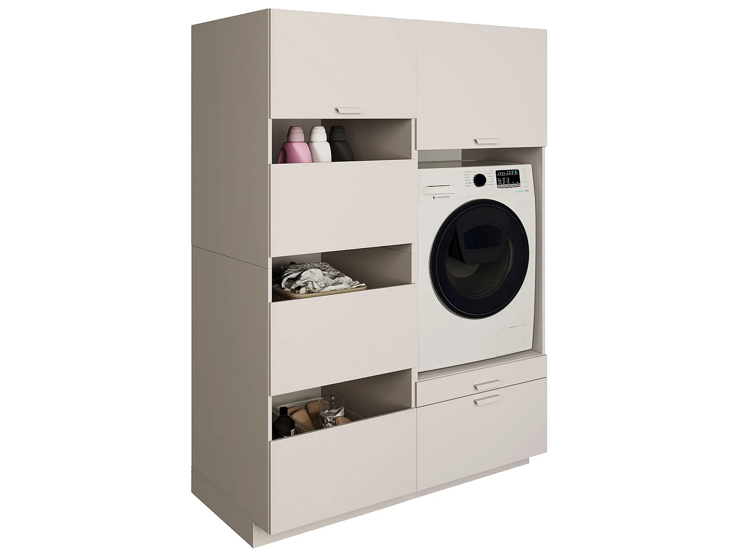Ensemble de salle de bain 135 cm 1 lave-linge - Gris cachemire - HOLV