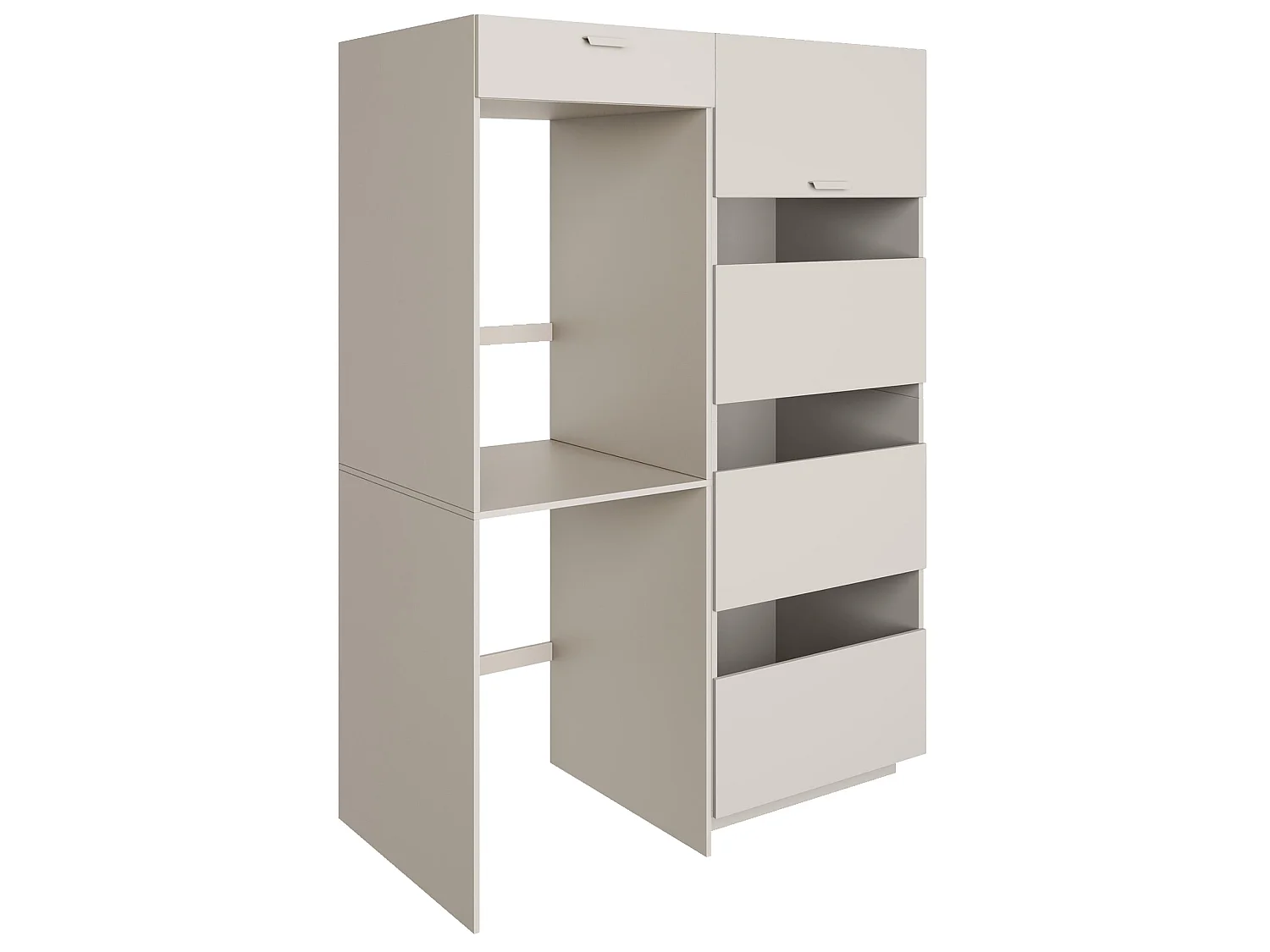 Ensemble de salle de bain 135 cm lave-linge + sèche-linge - Gris cachemire - HOLV