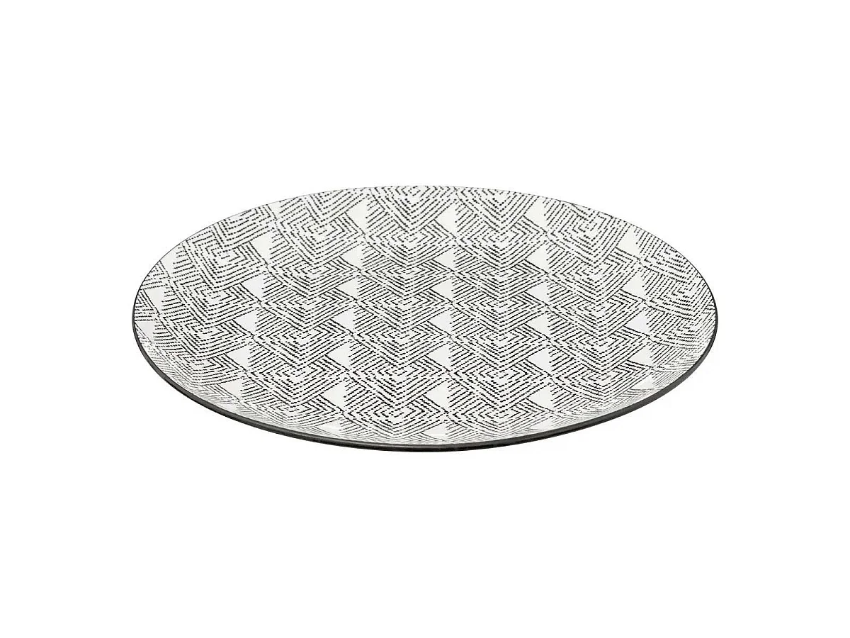 Lot de 6 Assiettes Plates "Bohemia Etnic" 26cm Noir