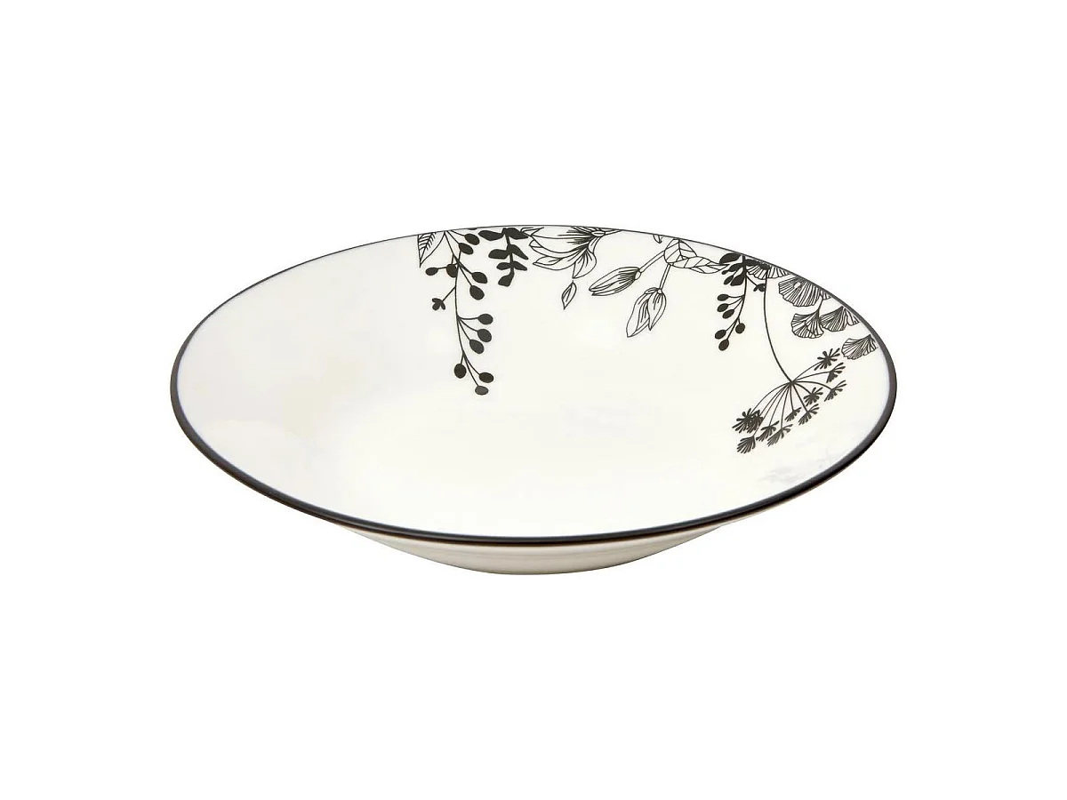 Lot de 6 Assiettes Creuses "White Floral" 20cm Blanc