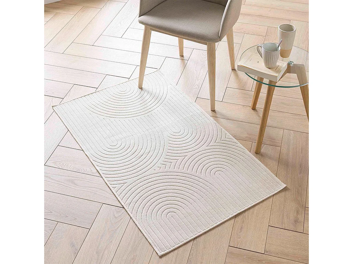 Tapis Déco Imprimé "Geode" 68x110cm Naturel