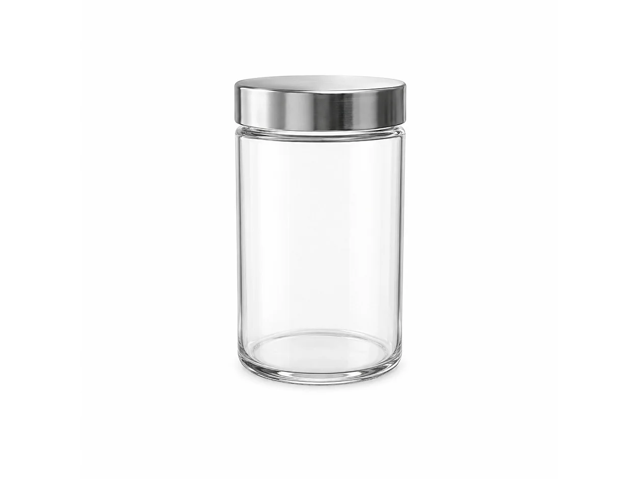 Lot de 6 Bocaux en Verre Hermétique avec Couvercle en Acier Inoxydable,Pot de Conservation pour Cuisine,capacité 1,2 L-Diamètre 11 x Hauteur 16 cm