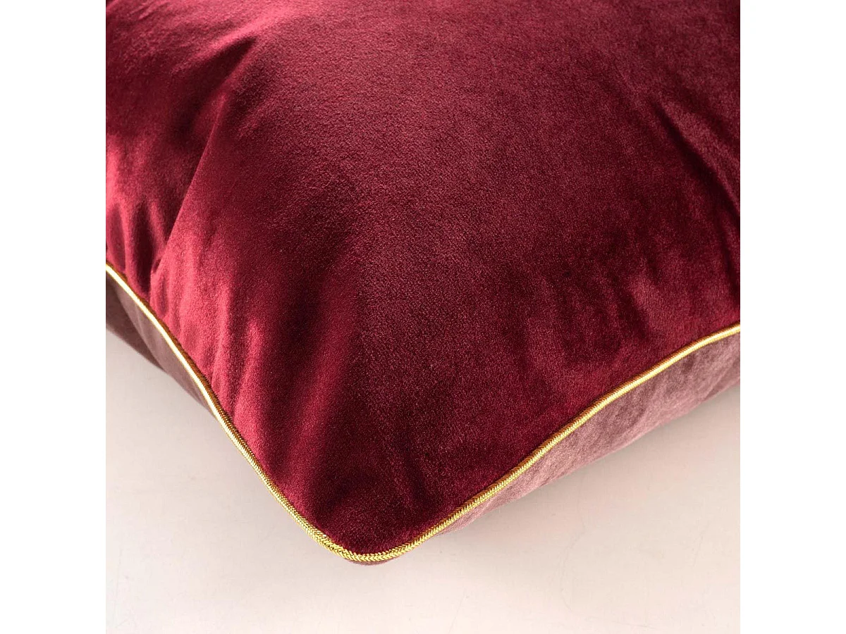 Coussin Déco Velours "Noria" 45x45cm Bordeaux