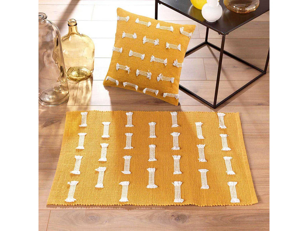 Tapis Déco Tissé "Juline" 50x80cm Jaune