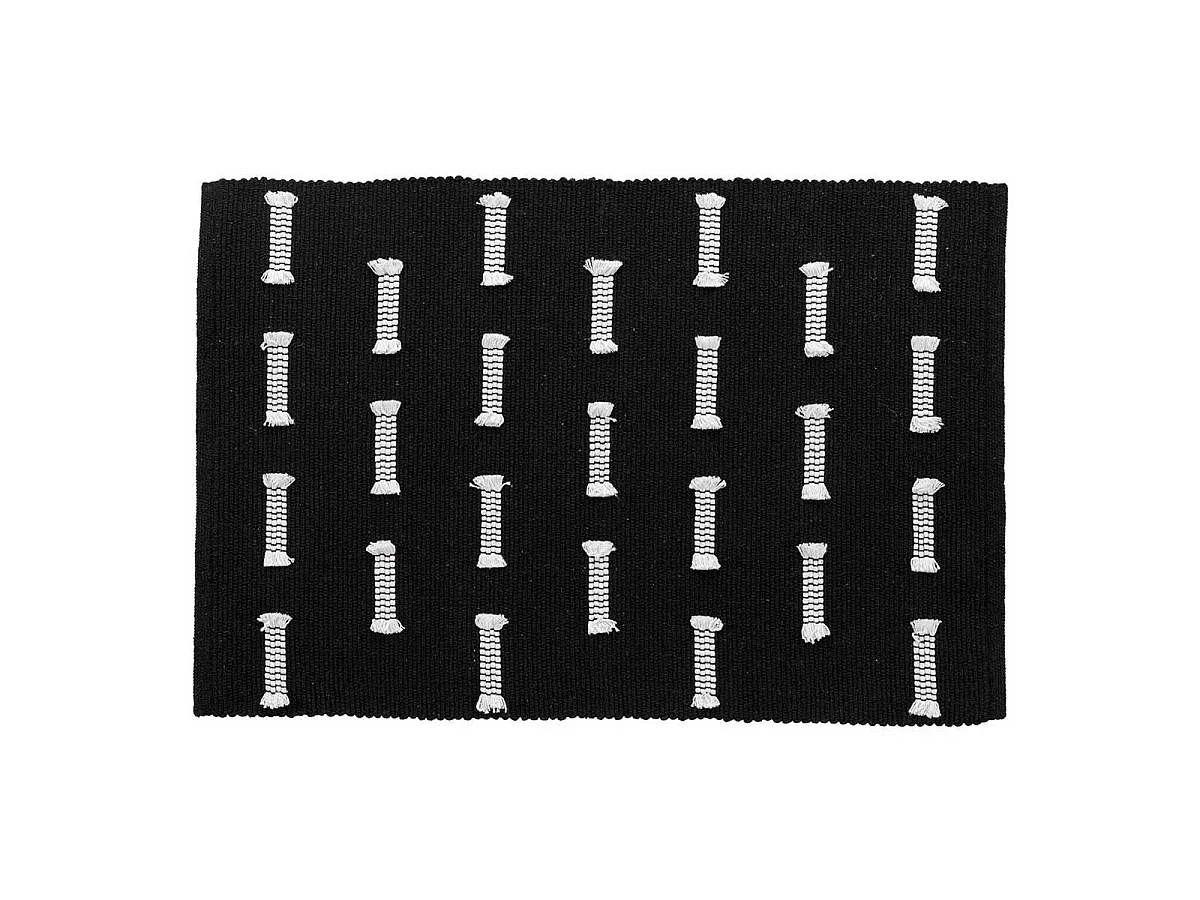 Tapis Déco Tissé "Juline" 50x80cm Noir