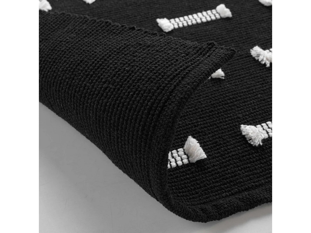 Tapis Déco Tissé "Juline" 50x80cm Noir