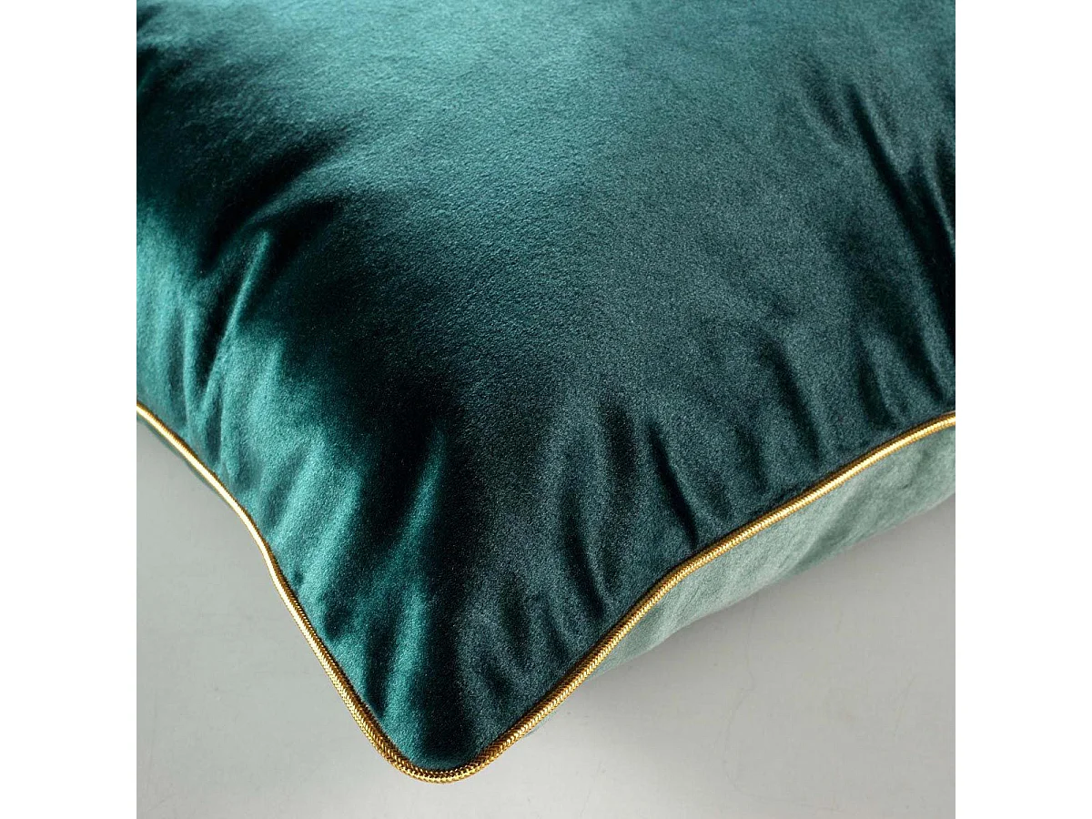 Coussin Déco Velours "Noria" 45x45cm Bleu Pétrole