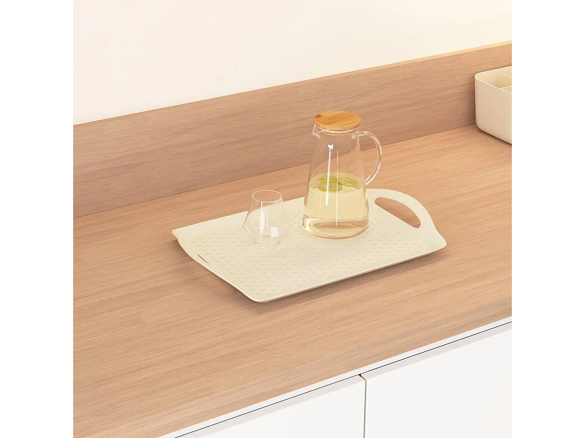 Plateau de Service Anti-Dérapant "Poly" 45cm Beige