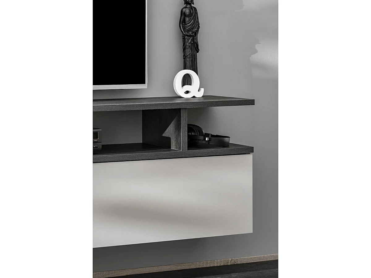 Ensemble Meuble TV Design "Tytan" 210cm Beige & Gris