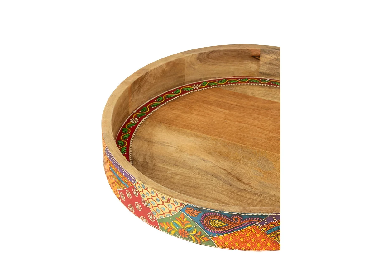 Lot de 2 Plateaux Déco en Bois "Delhi" 40cm Multicolore