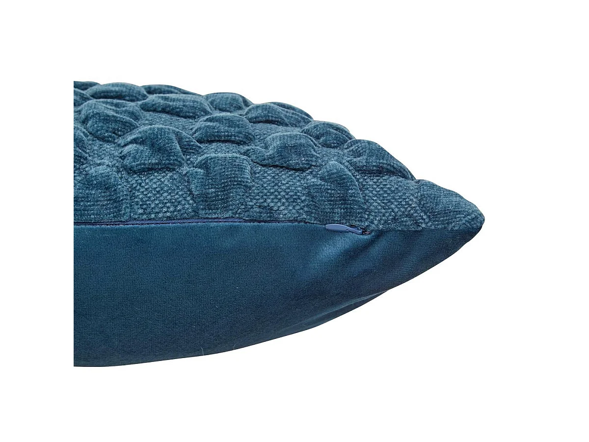 Coussin Chenillé 3D "Nova" 40x40cm Bleu Égéen
