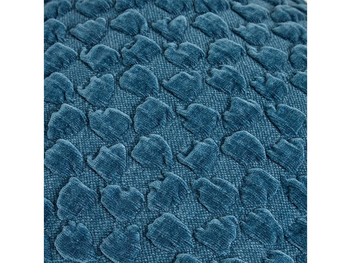 Coussin Chenillé 3D "Nova" 40x40cm Bleu Égéen