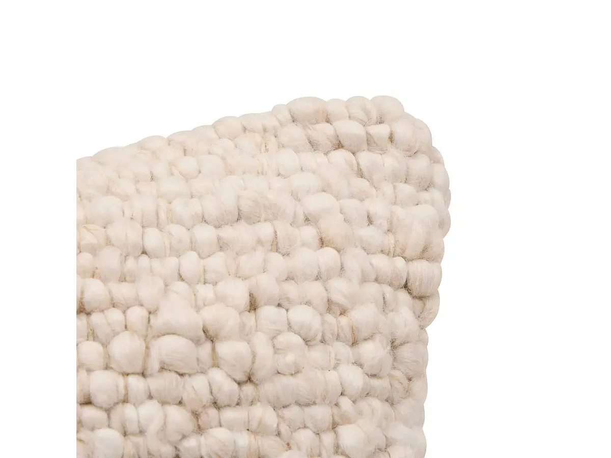 Coussin Déco Effet Laine "Volna" 30x50cm Ivoire