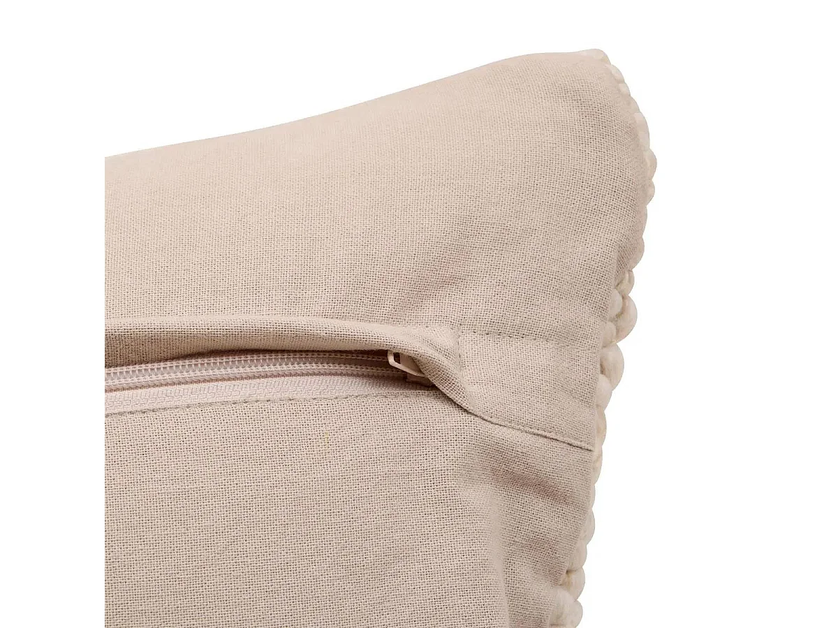 Coussin Déco Effet Laine "Volna" 30x50cm Ivoire